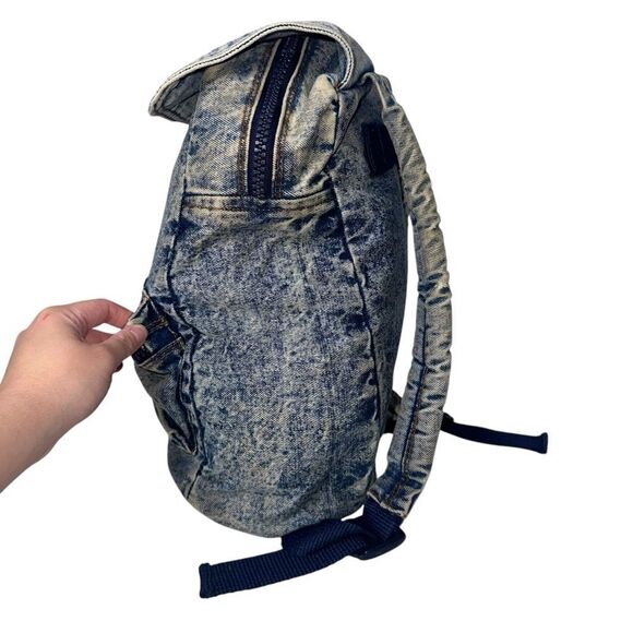|VTG| TIMBER TOP Acid Wash Grunge 80’S-90’s Sack It Denim Schoolbag - Picture 4 of 8